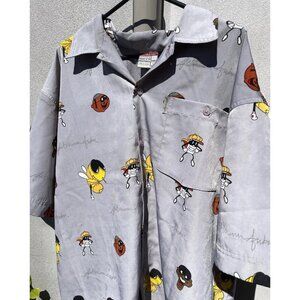 Vintage Platinum FUBU Men’s Sz L Shirt Button Down Short Sleeve Fat Albert